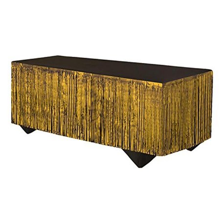 SMARTGIFTS Tinsel Table Skirt, Gold SM1700943